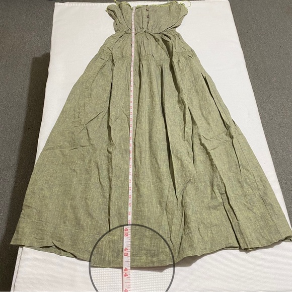 NWT Urban Outfitters Ella Linen Blend Tiered Dropped Waist Midi Dress Size M - Picture 11 of 12